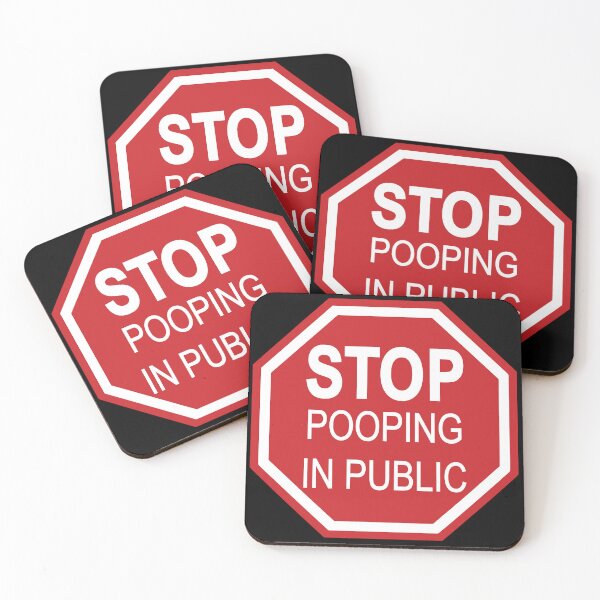 Item preview, Stop Pooping in Public Funny Warning Sign Sticker designed and sold by TaraGbear.