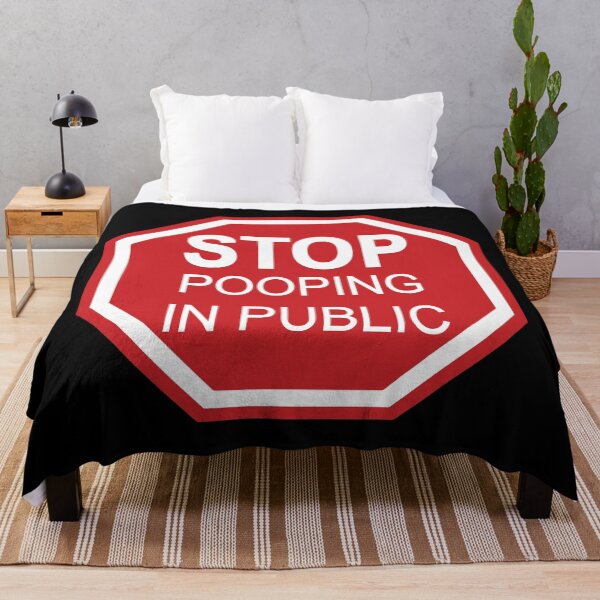 Item preview, Stop Pooping in Public Funny Warning Sign Sticker designed and sold by TaraGbear.