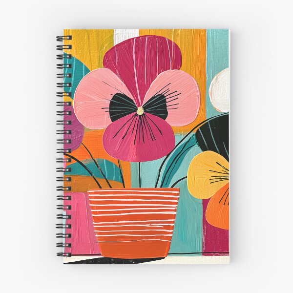 Item preview, Vibrant Pansy Blooms Reimagined with Bold Geometric Forms and Contemporary Abstract Floral Wall Art designed and sold by OlfactoART Studio.