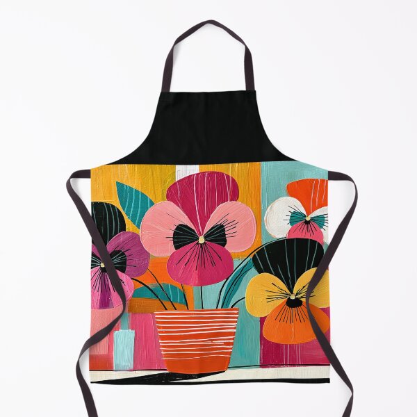 Item preview, Vibrant Pansy Blooms Reimagined with Bold Geometric Forms and Contemporary Abstract Floral Wall Art designed and sold by OlfactoART Studio.