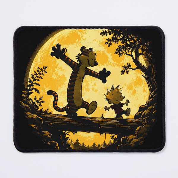 Item preview, Calvin and Hobbes Moonlight Adventure | Nostalgic Comic Fan Art designed and sold by boutkhilnl.