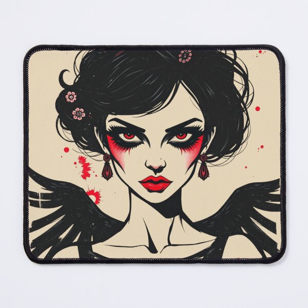 Item preview, Gothic Fallen Angel Anime Girl Sketch designed and sold by ERODED SELF.