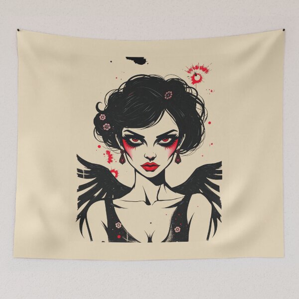 Item preview, Gothic Fallen Angel Anime Girl Sketch designed and sold by ERODED SELF.