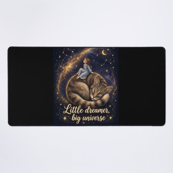 Item preview, Little dreamer, big universe - Sleeping cat & starry sky designed and sold by thirtyonestars.