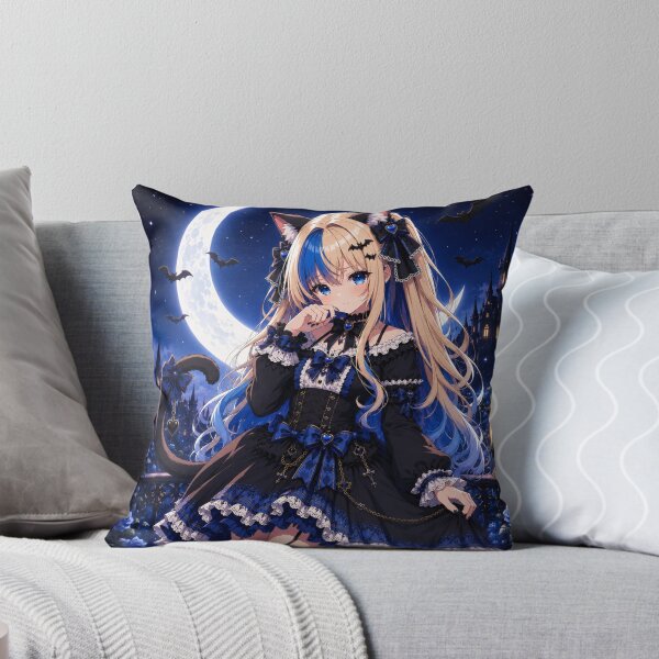 Item preview, Moonlit Neko – Blue Gothic Lolita designed and sold by Revyra Design .