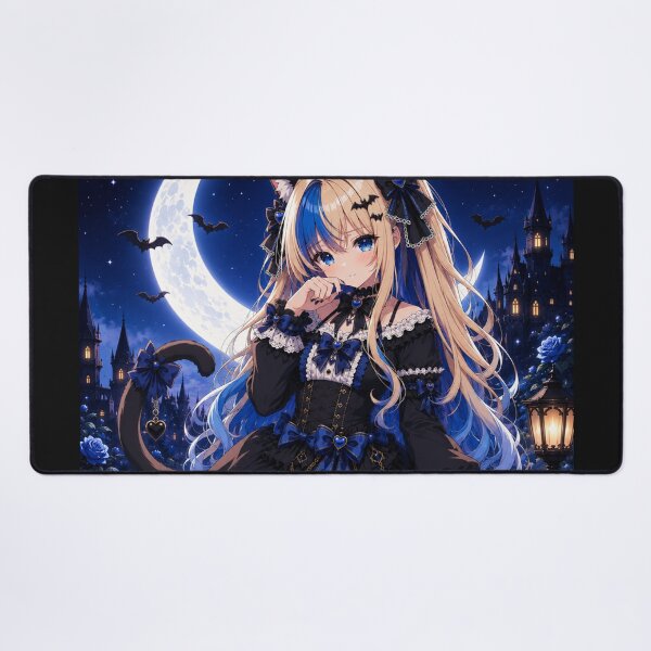 Item preview, Moonlit Neko – Blue Gothic Lolita designed and sold by Revyra Design .