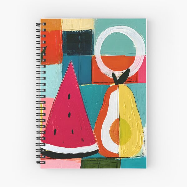 Item preview, Tropical Fruit Medley with Pineapple Watermelon and Pear in Bold Geometric Contemporary Wall Art designed and sold by OlfactoART Studio.