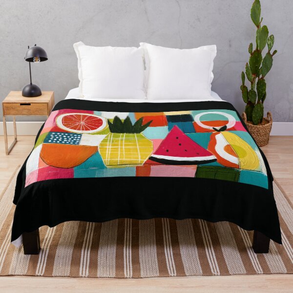 Item preview, Tropical Fruit Medley with Pineapple Watermelon and Pear in Bold Geometric Contemporary Wall Art designed and sold by OlfactoART Studio.