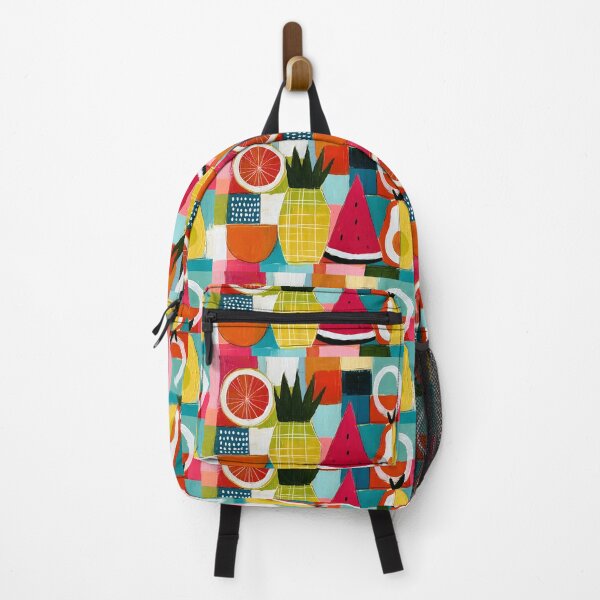 Item preview, Tropical Fruit Medley with Pineapple Watermelon and Pear in Bold Geometric Contemporary Wall Art designed and sold by OlfactoART Studio.