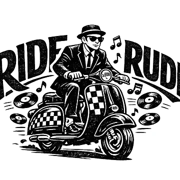 Artwork thumbnail, Ride Rude - Rude Boy 2 Tone Scooter by RudeBeatCo