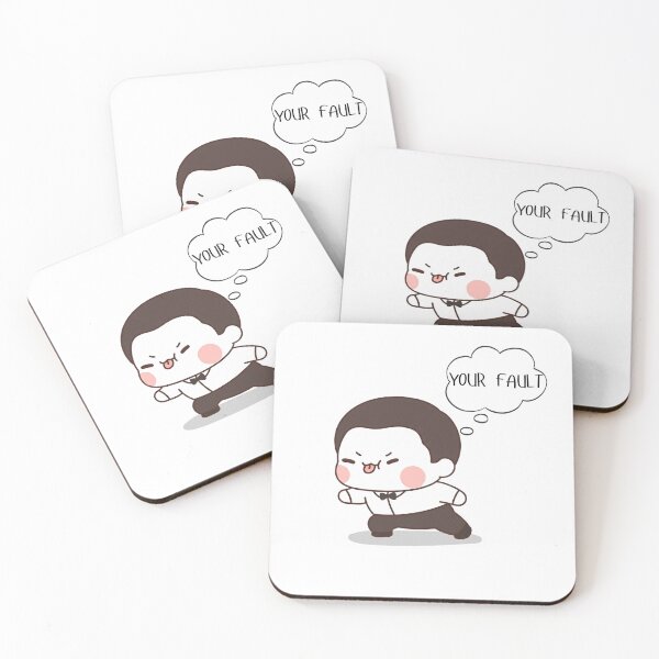 Item preview, Cute Cartoon Character Playing Blame Game Sticker designed and sold by ArtivoNest.