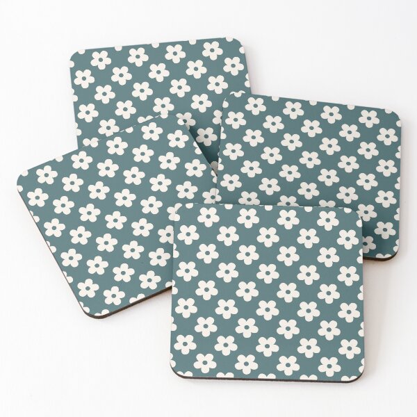 Item preview, Dark Teal Floral Pattern | Retro Beige Flowers Design | Preppy Cream Flower Pattern | Coquette Dark Teal and Cream Floral Pattern | Vintage Cream and Teal Floral Seamless Pattern designed and sold by VivaFy.
