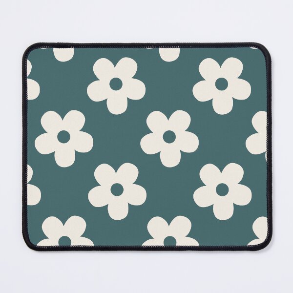 Item preview, Dark Teal Floral Pattern | Retro Beige Flowers Design | Preppy Cream Flower Pattern | Coquette Dark Teal and Cream Floral Pattern | Vintage Cream and Teal Floral Seamless Pattern designed and sold by VivaFy.