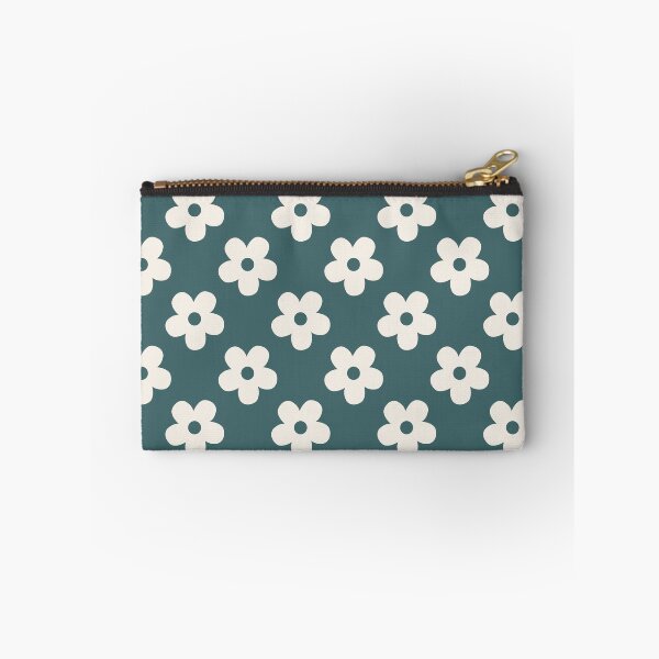 Item preview, Dark Teal Floral Pattern | Retro Beige Flowers Design | Preppy Cream Flower Pattern | Coquette Dark Teal and Cream Floral Pattern | Vintage Cream and Teal Floral Seamless Pattern designed and sold by VivaFy.