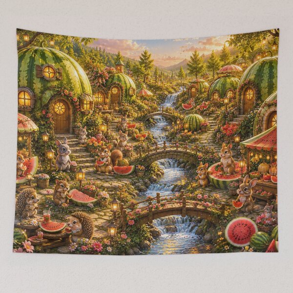 Item preview, Watermelon Village Fantasy designed and sold by Gold&pixels.