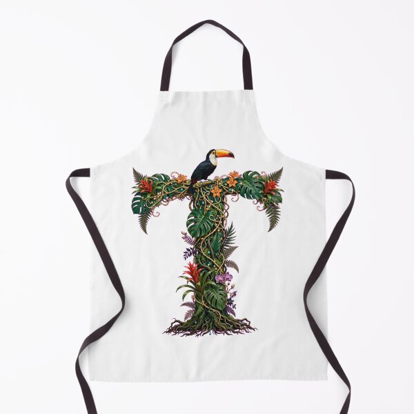 Item preview, Tropical Letter T - Rainbow-billed Toucan and Red Bromeliads designed and sold by FantasyPearl.