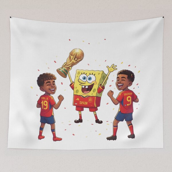 Item preview, Spongebob Celebrating Soccer World Cup Victory With Spain Football Champions designed and sold by annaarthk.