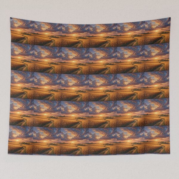 Item preview, The Shire Harvest Fields Lord of the Rings Hobbiton Fantasy Landscape designed and sold by LunaMarkos.