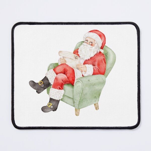 Item preview, Watercolor Santa Reading Letter, checking it twice designed and sold by eves_aquadreams.