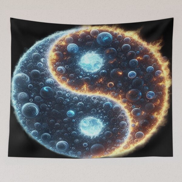 Item preview, Cosmic Yin‑Yang of Fire and Water designed and sold by TroviTutto.
