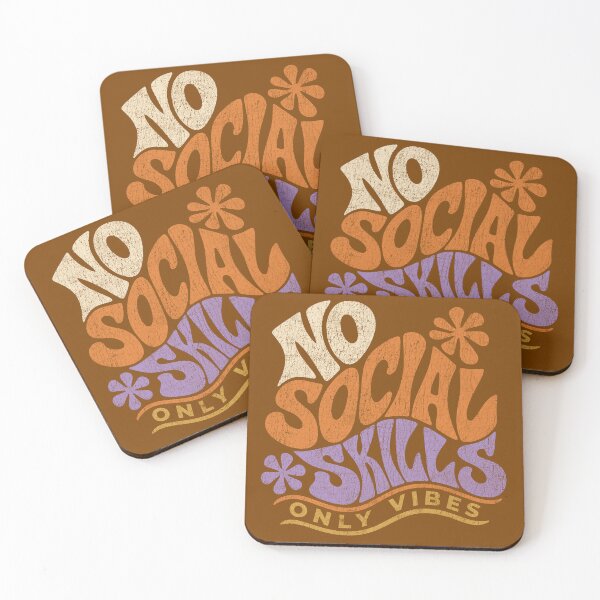 Item preview, No Social Skills Only Vibes Retro Groovy designed and sold by LockjowArt.