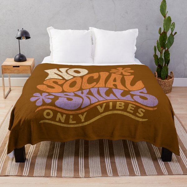 Item preview, No Social Skills Only Vibes Retro Groovy designed and sold by LockjowArt.
