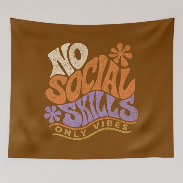 Item preview, No Social Skills Only Vibes Retro Groovy designed and sold by LockjowArt.