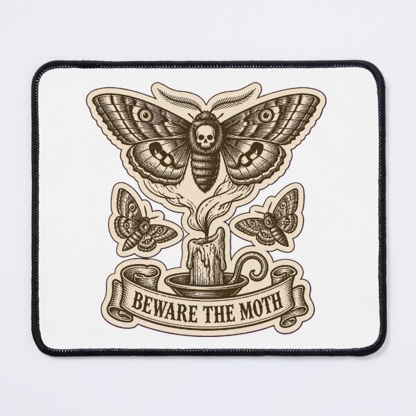 Item preview, Beware The Moth Medieval Woodcut Death Moth | Dark Academia Gothic Moth Print designed and sold by StickyGuys.