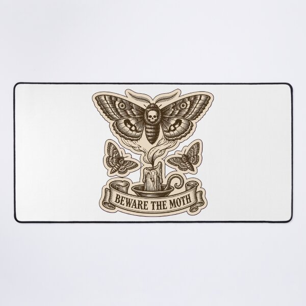 Item preview, Beware The Moth Medieval Woodcut Death Moth | Dark Academia Gothic Moth Print designed and sold by StickyGuys.