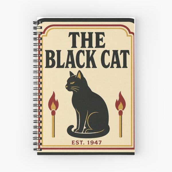 Item preview, The Black Cat Vintage Matchbook | Retro Cat Bar Matchbook Art Cat Lover Gift designed and sold by StickyGuys.