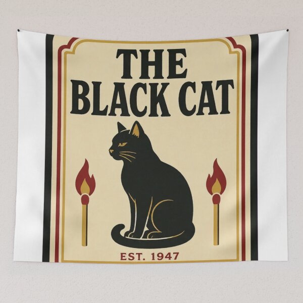 Item preview, The Black Cat Vintage Matchbook | Retro Cat Bar Matchbook Art Cat Lover Gift designed and sold by StickyGuys.