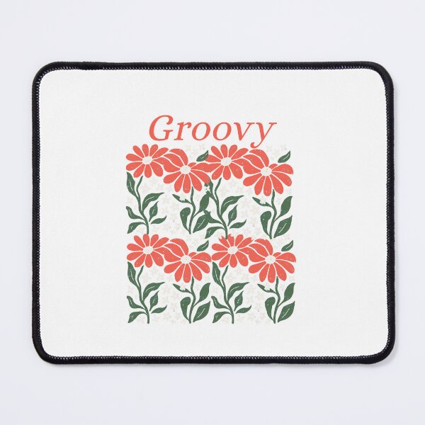 Item preview, Groovy Burnt Orange Retro Floral Grid Design designed and sold by MKTreasures.