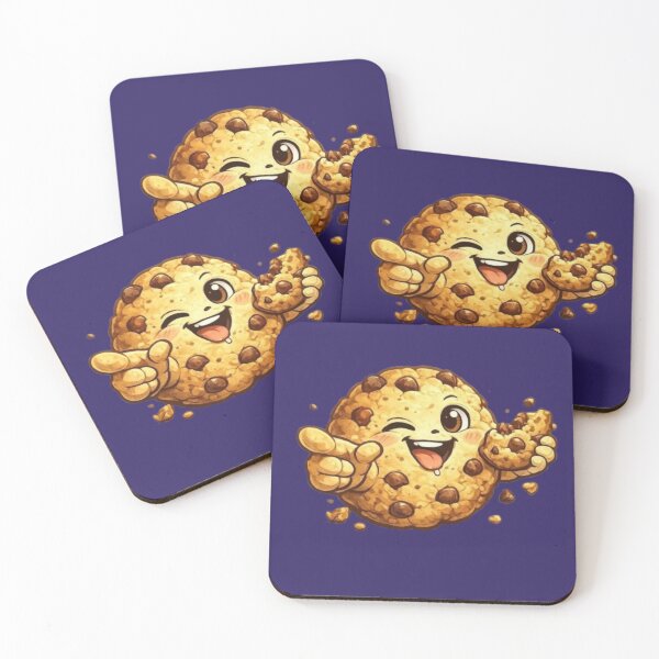 Item preview, Happy Winking Chocolate Chip Cookie – Cute Kawaii Dessert Cartoon designed and sold by Northern Glow Art.