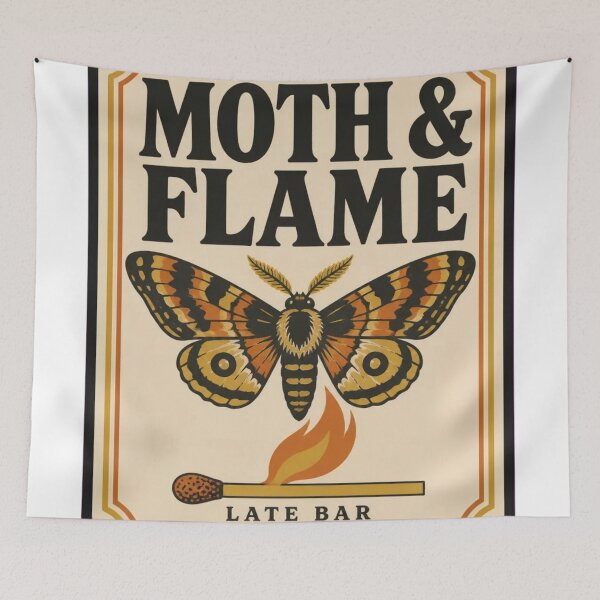 Item preview, Moth and Flame Vintage Matchbook | Retro Bar Matchbook Art Moth Lover Gift designed and sold by StickyGuys.