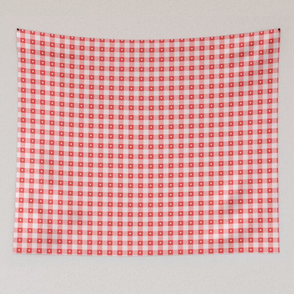 Item preview, Red Plaid With Hearts Pattern- A3C designed and sold by ReadingFever.