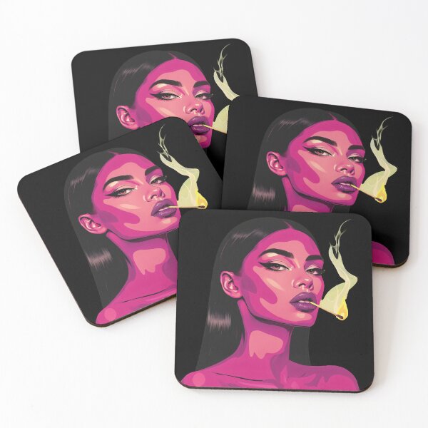 Item preview, Cyberpunk Pink Goddess - Edgy Retro Pop Art Woman Sticker designed and sold by A-M-G-Shop.