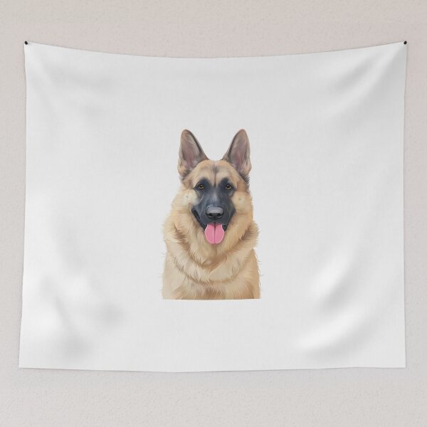 Item preview, German Shepherd Dog Portrait Illustration designed and sold by onebystudio.