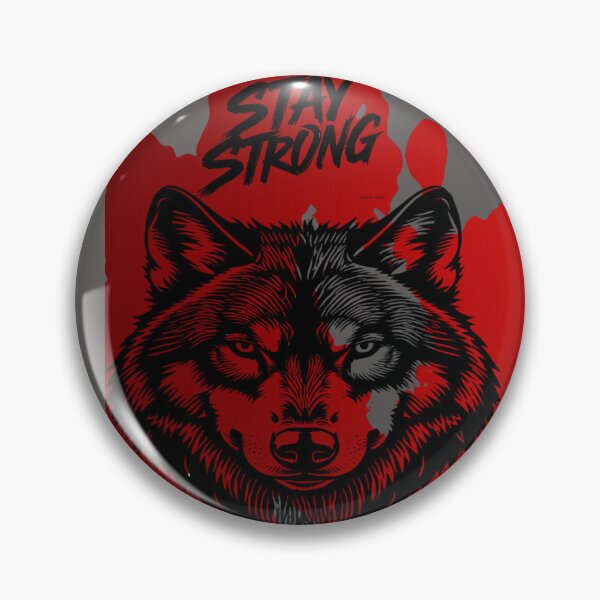 Item preview, Stay Strong Digital Wolf Art Bloody Red designed and sold by GoGreenlove.