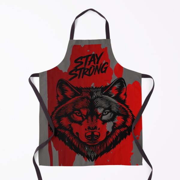 Item preview, Stay Strong Digital Wolf Art Bloody Red designed and sold by GoGreenlove.