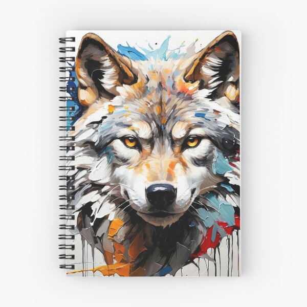 Item preview, Powerful Wolf Face Impasto-Style Digital Splatter Painting designed and sold by DEC02.