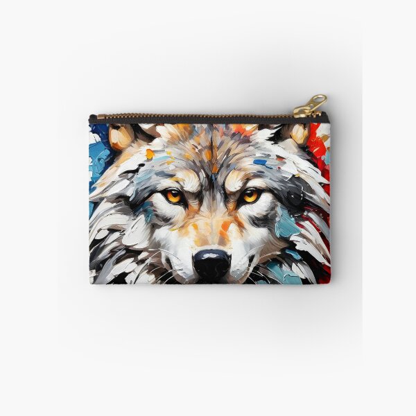 Item preview, Powerful Wolf Face Impasto-Style Digital Splatter Painting designed and sold by DEC02.