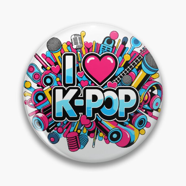Item preview, I Love K-Pop Colorful Music Fan Design designed and sold by Myra365Art.