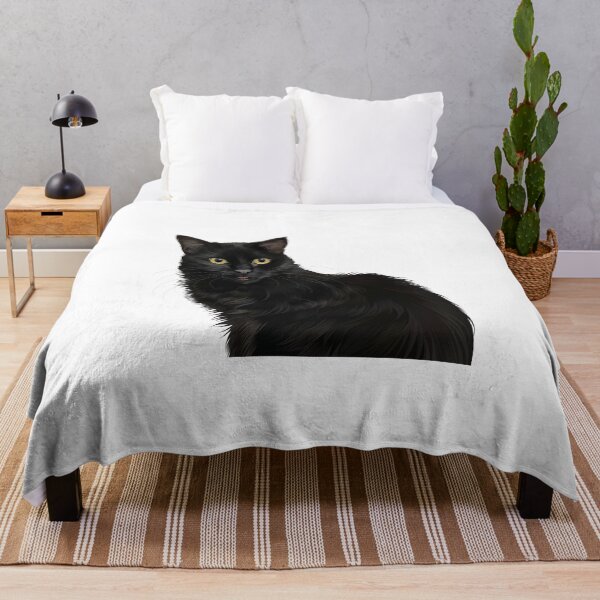 Item preview, Majestic Black Cat Portrait Illustration designed and sold by onebystudio.