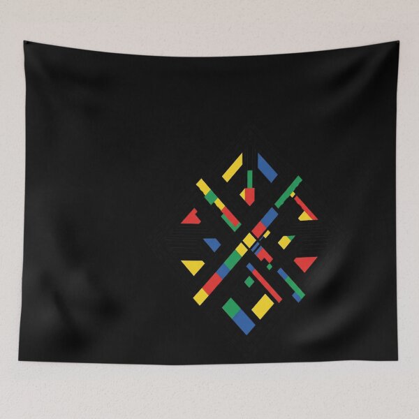 Item preview, Pintura geométrica de formas coloridas plegadas Omar rayo op designed and sold by emmanuelsilve.