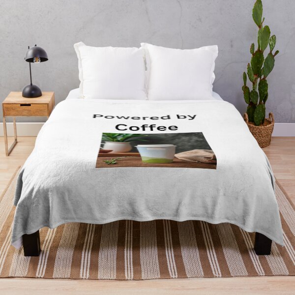 Item preview, Powered by Coffee T-shirt - Cute Coffee Lover Gift designed and sold by TheCustomClub.