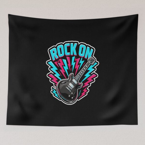 Item preview, Rock On – Neon Electric Guitar Lightning Design designed and sold by Midnight Veil Designs.