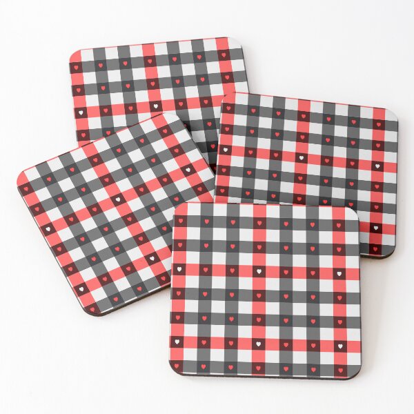 Item preview, Red and Black Plaid With Hearts Pattern- A4B designed and sold by ReadingFever.