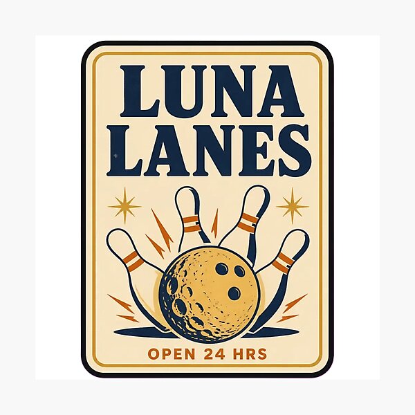 Item preview, Luna Lanes Vintage Matchbook | Retro Bowling Moon Matchbook Art Mid Century designed and sold by StickyGuys.