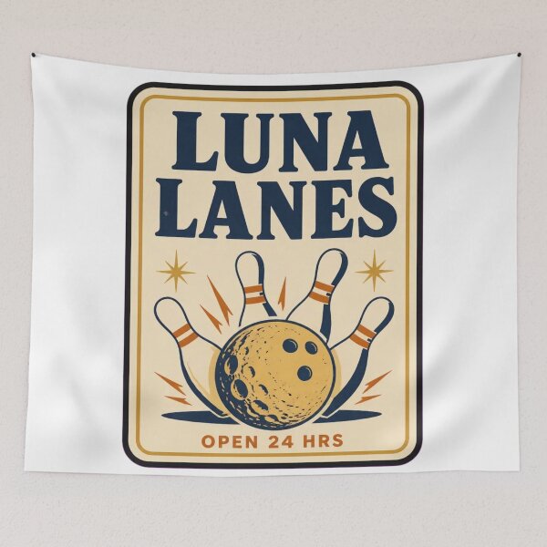 Item preview, Luna Lanes Vintage Matchbook | Retro Bowling Moon Matchbook Art Mid Century designed and sold by StickyGuys.