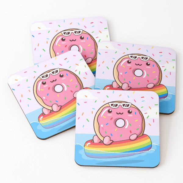 Item preview, Cute Kawaii Donut Summer Vacation on Rainbow Float designed and sold by jo-e-basta.
